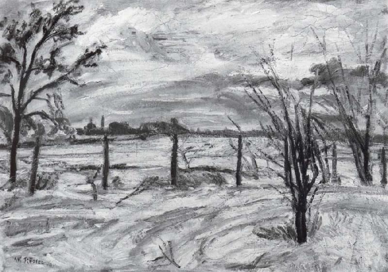 Landscape in lights fields in the winter, Waldemar Rosler